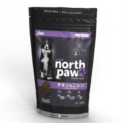 north paw（ノースパウ） グレインフリードッグフード　チキン＆ニシン　1kg