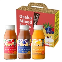 【大阪みやげ】くだもん ミックスジュース 3本セット（各180ml×3本）アカイミックス、アオイミックス、キイロミックス
