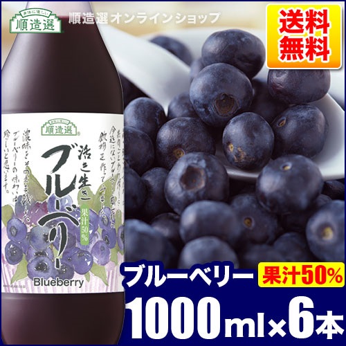順造選　ブルーベリー（果汁50％ブルーベリージュース）1000ml×6本入りセット【送料無料】
